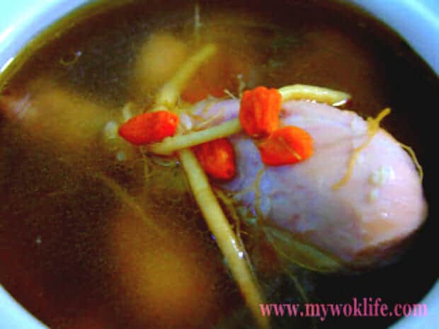 Ginseng Chicken Soup in slow cooker.