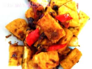 Fried tofu with Chili bean paste