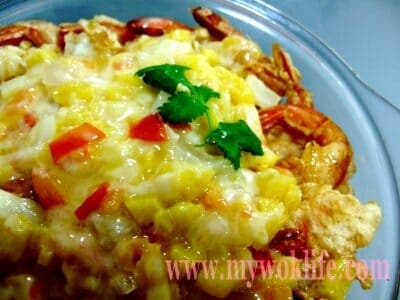 Fried Prawn with cheese topping