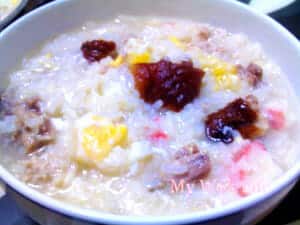 Roast duck porridge