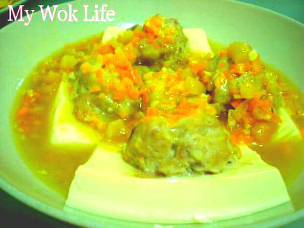 steamed tofu with minced meat