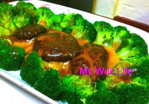 steamed broccoli and mushrooms