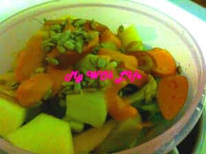 Fruits Salad with Sweet Mustard Dressing
