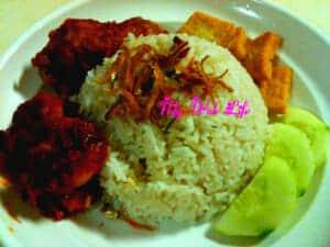 Nasi Lemak (Rice in Coconut fat)