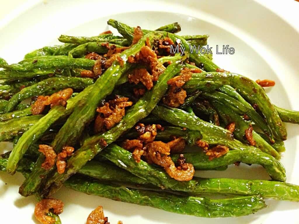 My Wok Life Cooking Blog - Fried French Bean & Dried Shrimps (虾米四季豆） -