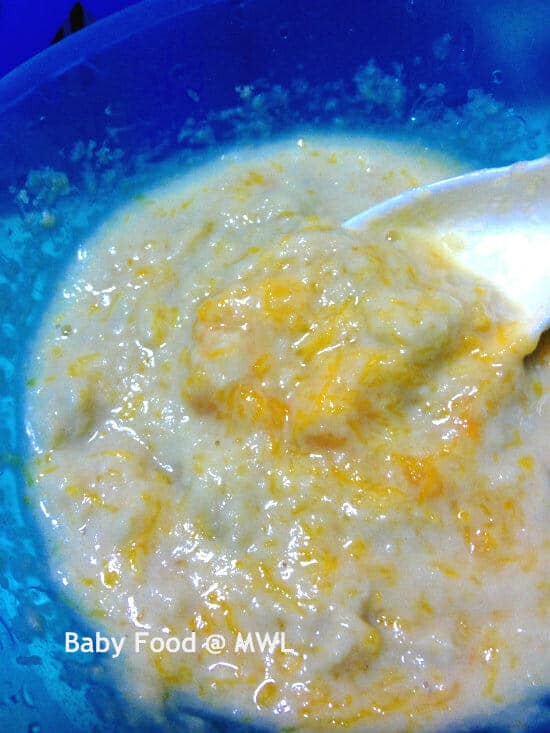 Cereal with thicker texture for older baby