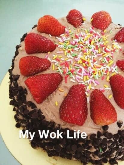 My Wok Life Cooking Blog Chocolate Coffee Birthday Cake (with Chocolate Cream Cheese Frosting)