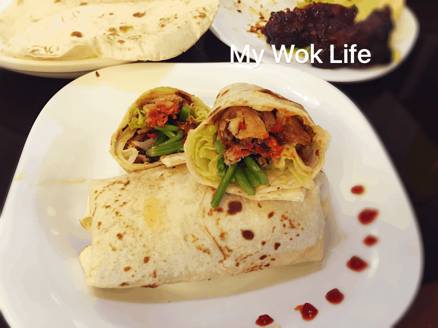 My Wok Life Cooking Blog - Spicy BBQ Pork & Asparagus Mushrooms Wrap Rolls -