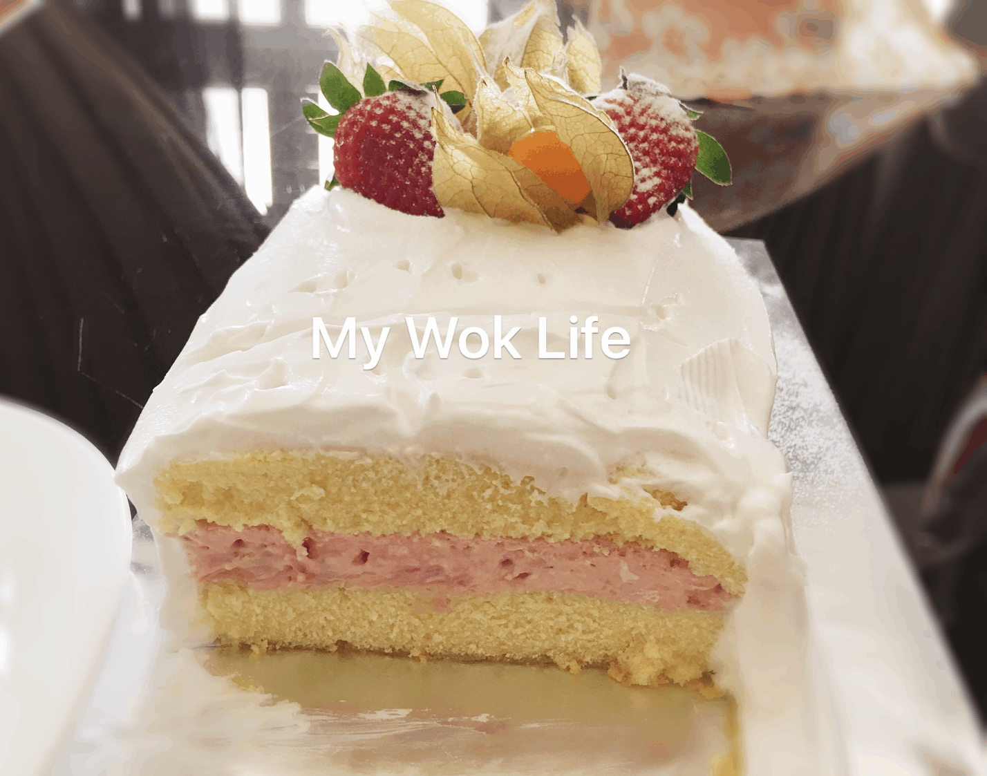 My Wok Life Cooking Blog Strawberry Cheesecake Sponge Cake