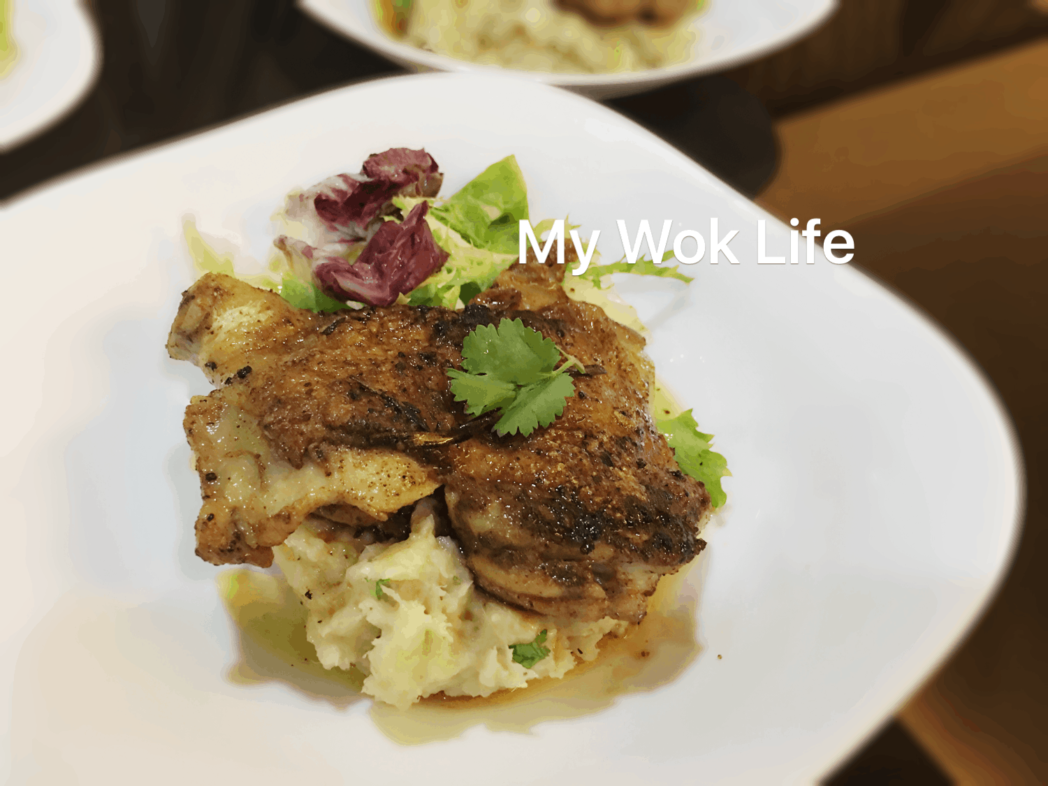 My Wok Life Cooking Blog - Simple Rosemary Cajun Chicken Chop with Mashed Kudzu Root -
