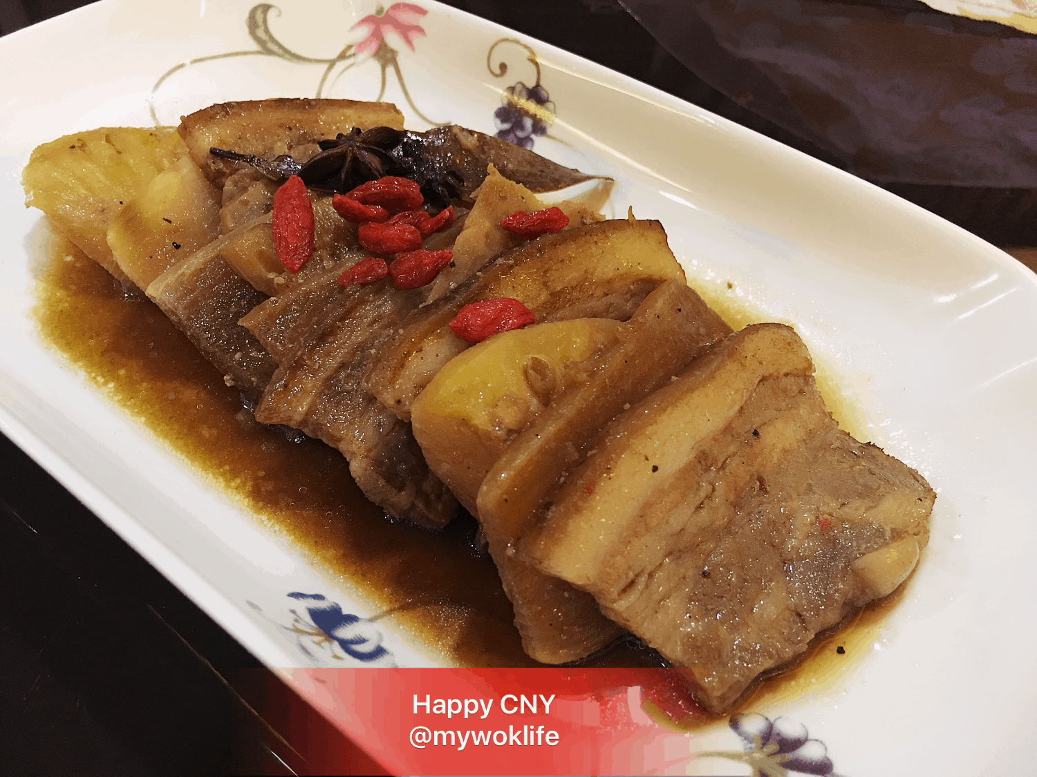 My Wok Life Cooking Blog Festive Dish: Steamed Pork Belly with Taro Pineapple & White Radish (年菜: 好意头(芋头)旺来扣肉)