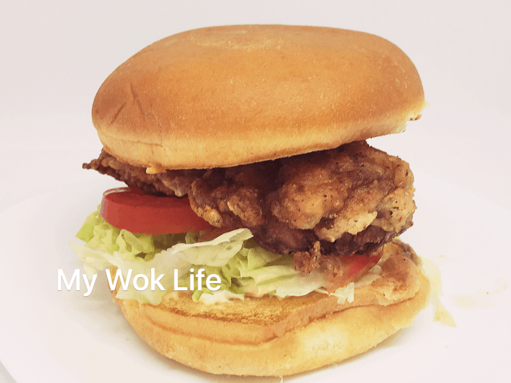My Wok Life Cooking Blog - MySpicy Burger Recipe (麦辣鸡腿汉堡) -