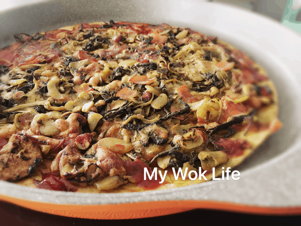 My Wok Life Cooking Blog - Myanmarese Tea Leaves Salad Pizza with Easy Mission Foods Pizza Crust -