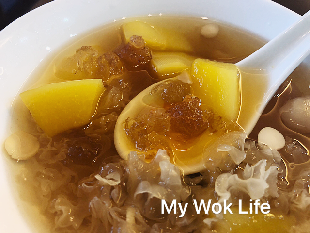 My Wok Life Cooking Blog - Peach Gum Dessert Soup (桃胶糖水) - Peach Gum Dessert Soup