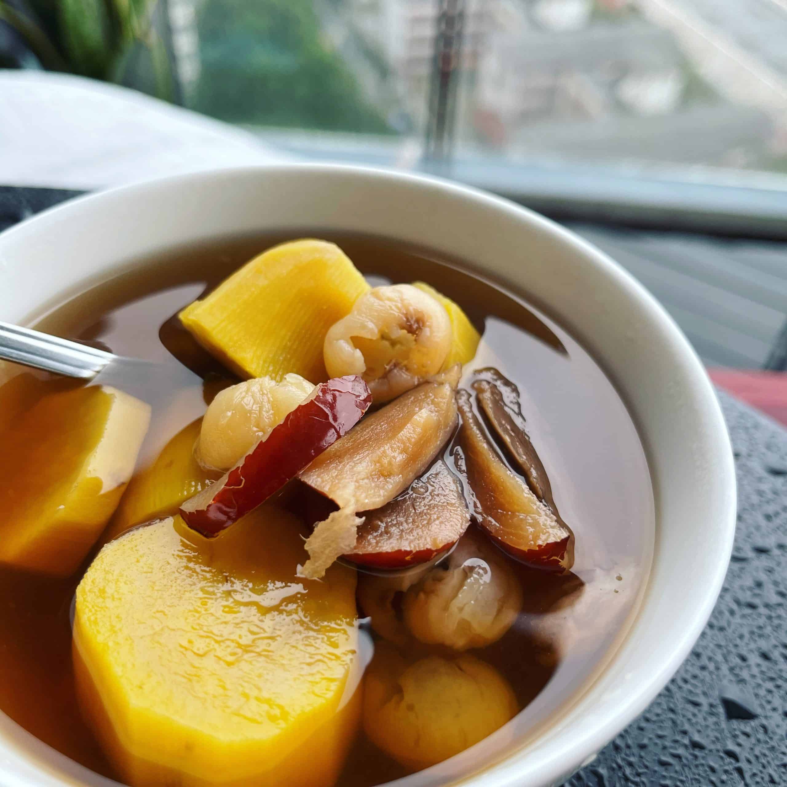 My Wok Life Cooking Blog - Honey Sweet Potato & Ginger Soup (地瓜甜姜汤) : Steaming Hot Soup for Rainy Day - Honey Sweet Potato & Ginger Soup