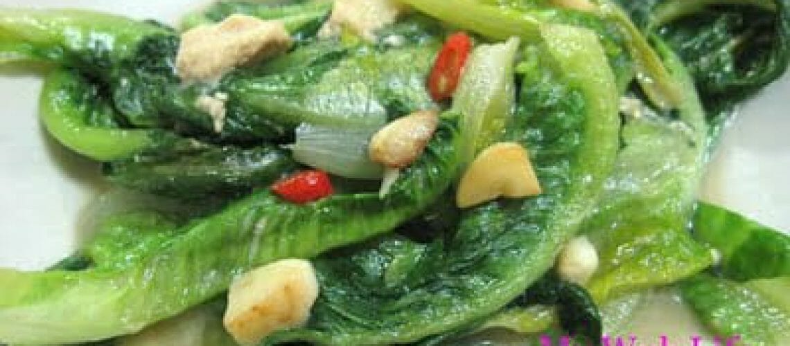 Stir fried Rommaine with preserved beancurd