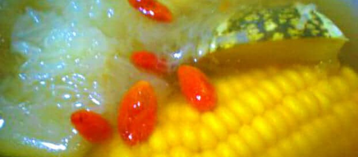 Shark fin melon soup with corn